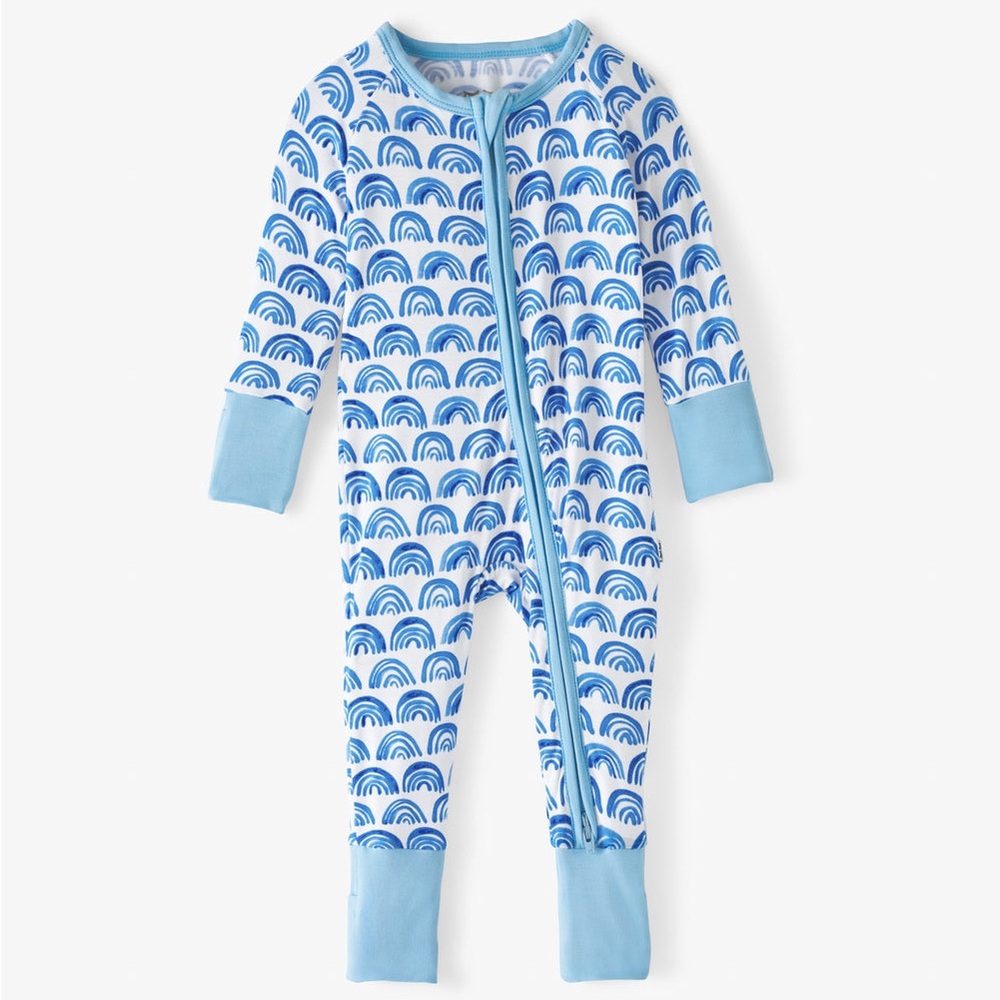 NWT Little Sleepies Blue Rainbow Baby Bamboo Sleeper 0-3M